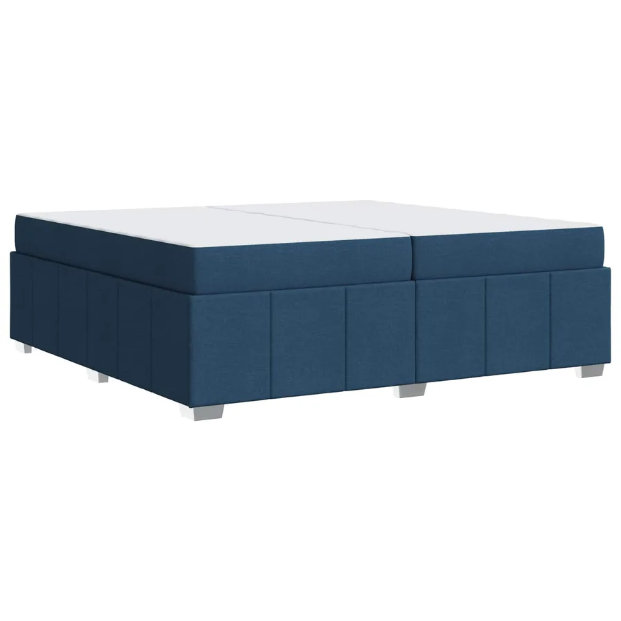 Cadre de lit avec matelas Bleu 200 x 200 cm tissu - 2