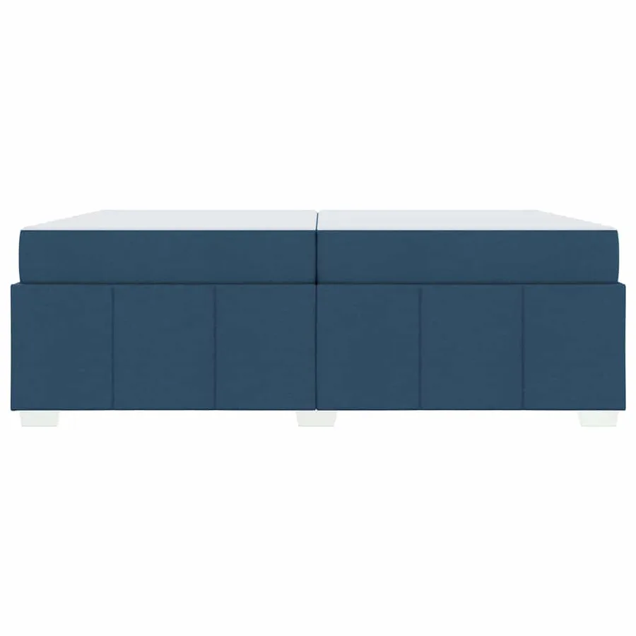 Cadre de lit avec matelas Bleu 200 x 200 cm tissu - 5