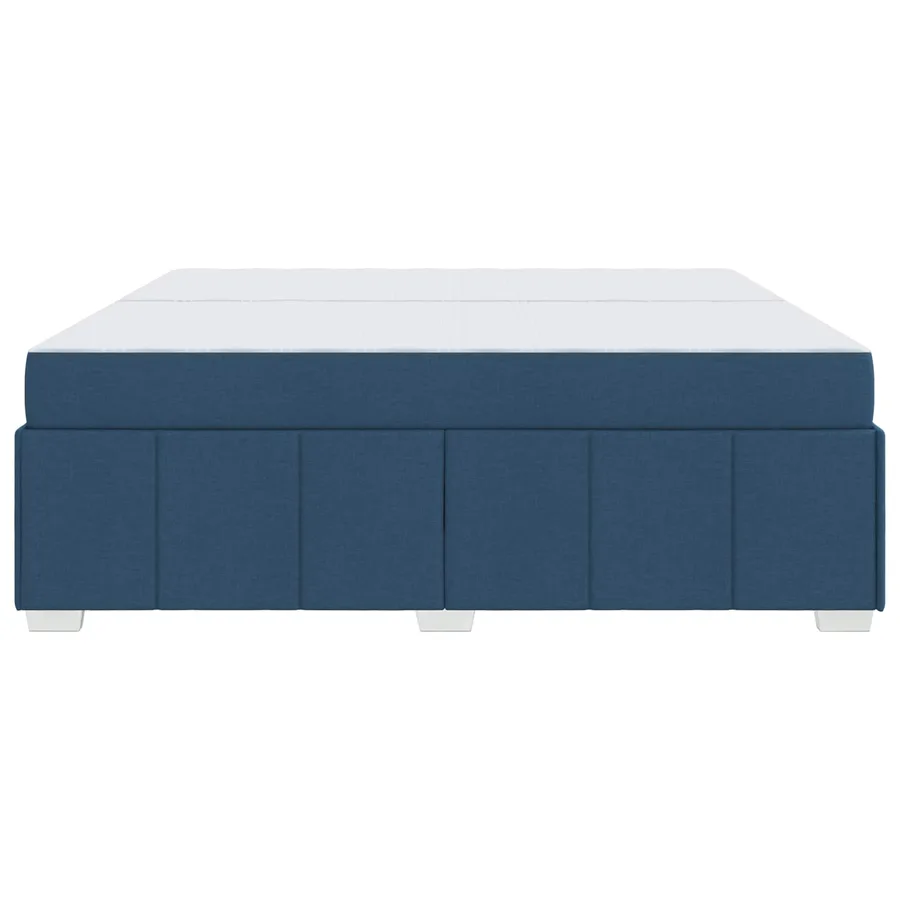 Cadre de lit avec matelas Bleu 200 x 200 cm tissu - 6