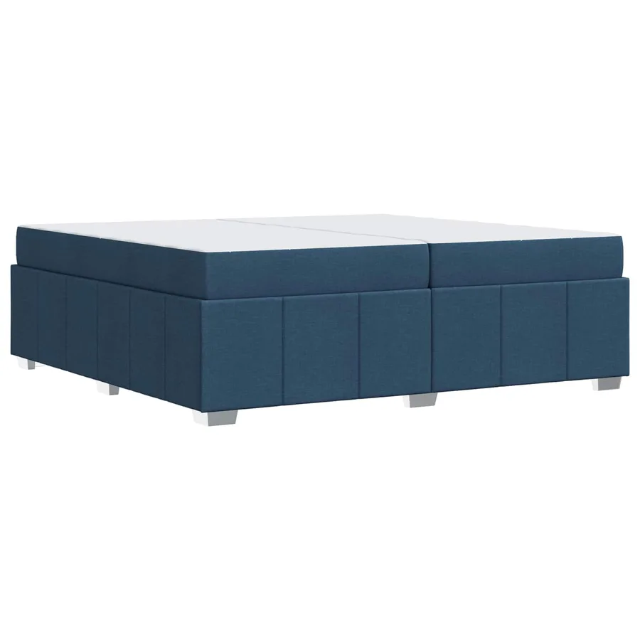 Cadre de lit avec matelas Bleu 200 x 200 cm tissu - 7