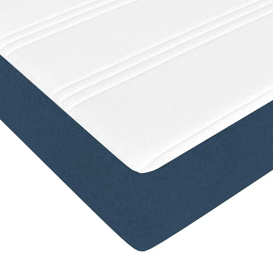 Cadre de lit avec matelas Bleu 200 x 200 cm tissu - 9