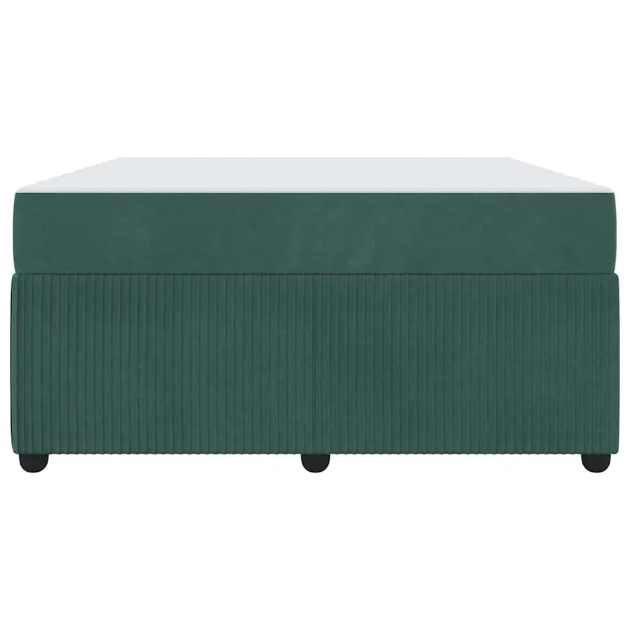 Cadre de lit avec matelas Vert foncé 160 x 200 cm tissu - 5