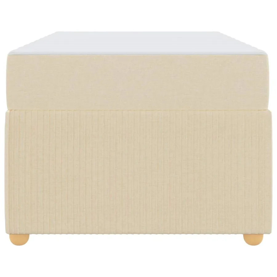 Cadre de lit avec matelas Crème 100 x 200 cm tissu - 5