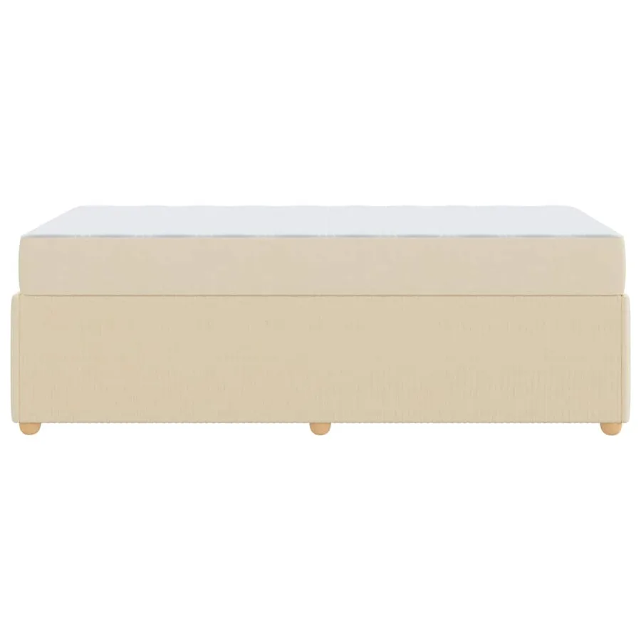Cadre de lit avec matelas Crème 100 x 200 cm tissu - 6
