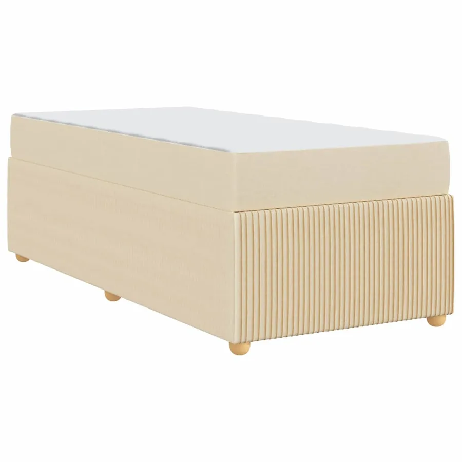 Cadre de lit avec matelas Crème 100 x 200 cm tissu - 7