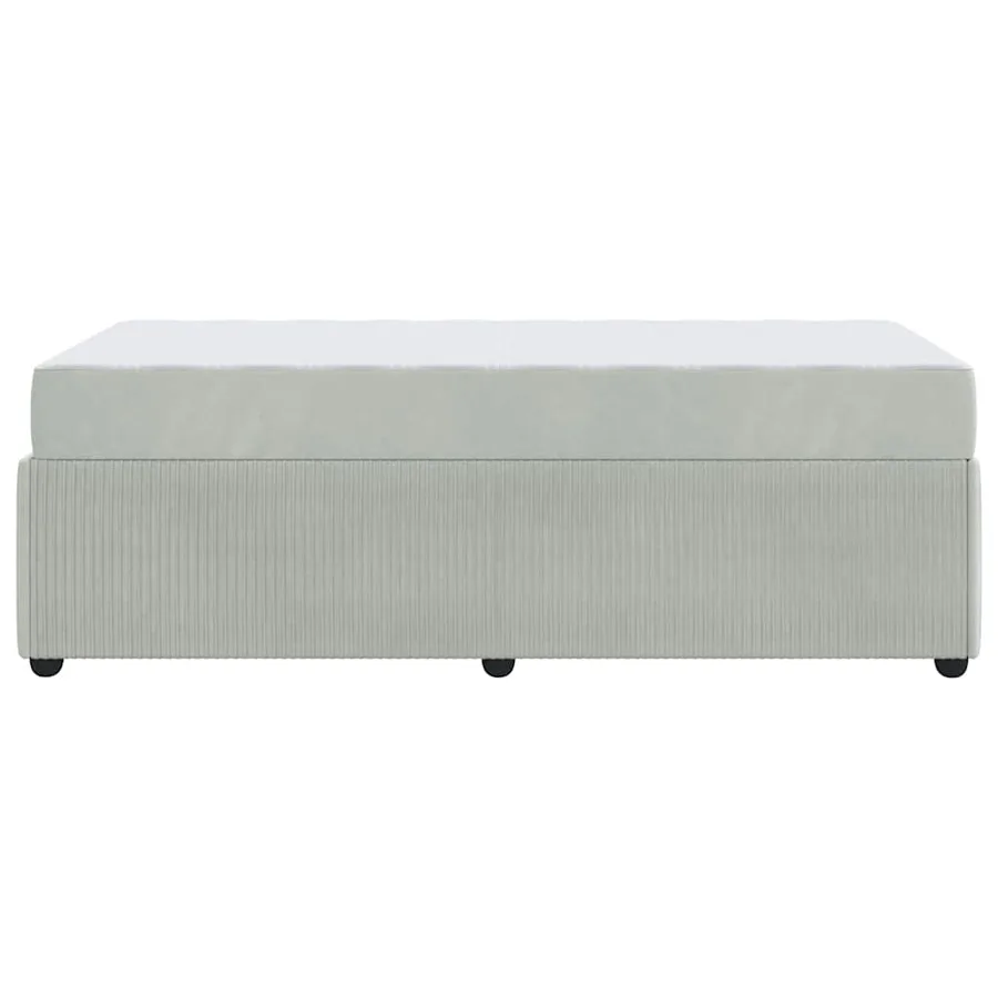 Cadre de lit avec matelas Gris clair 90 x 200 cm tissu - 6