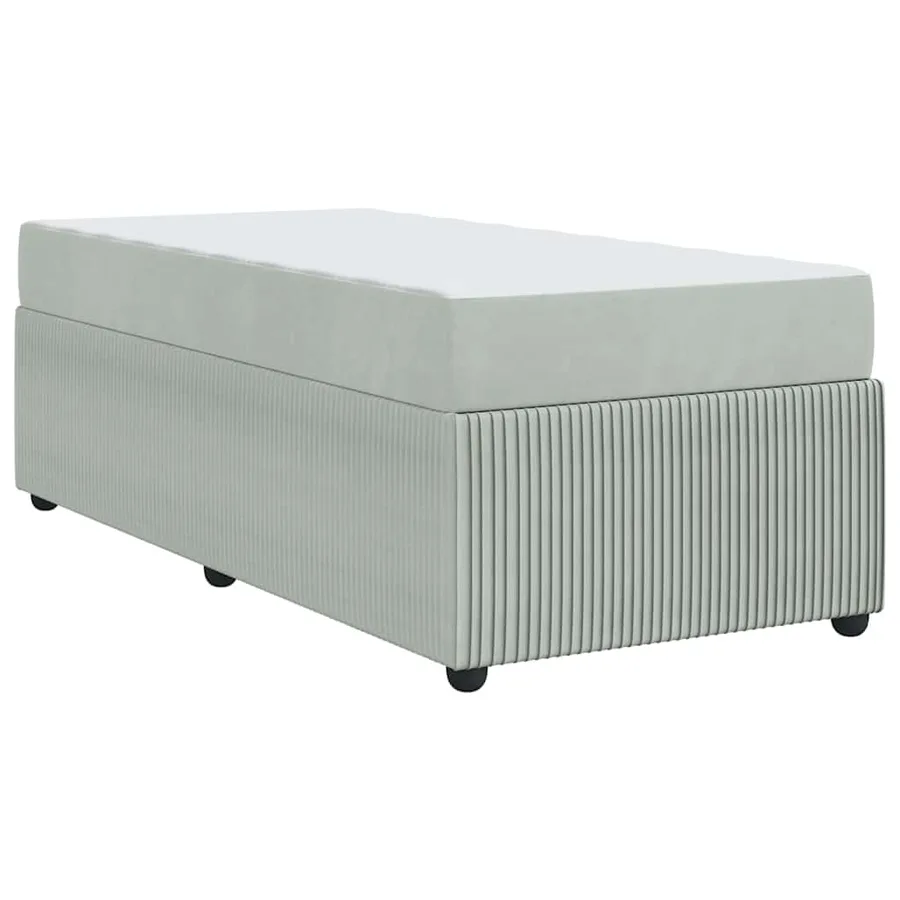 Cadre de lit avec matelas Gris clair 90 x 200 cm tissu - 7