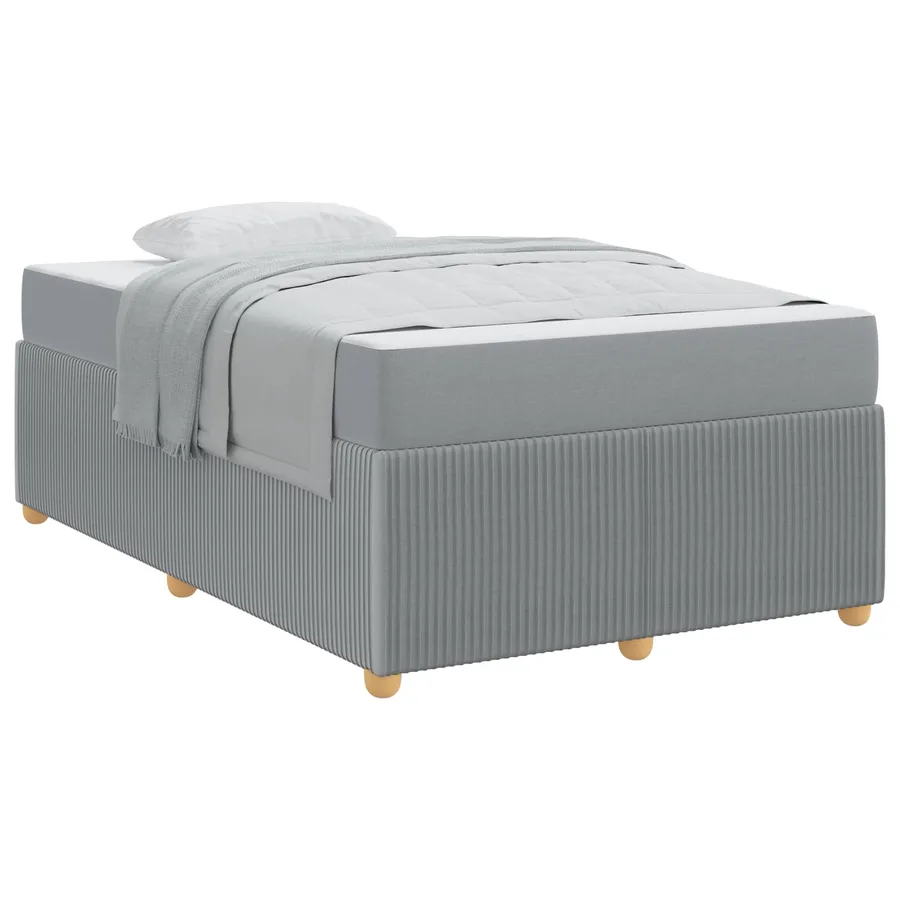 Cadre de lit avec matelas Gris clair 120 x 200 cm tissu - 2