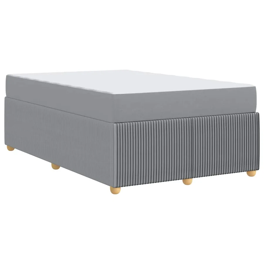 Cadre de lit avec matelas Gris clair 120 x 200 cm tissu - 7