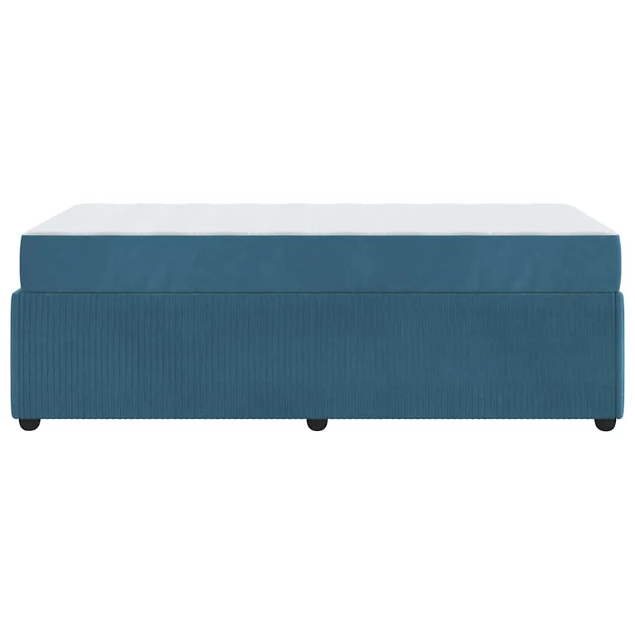 Cadre de lit avec matelas Bleu 90 x 200 cm tissu - 6