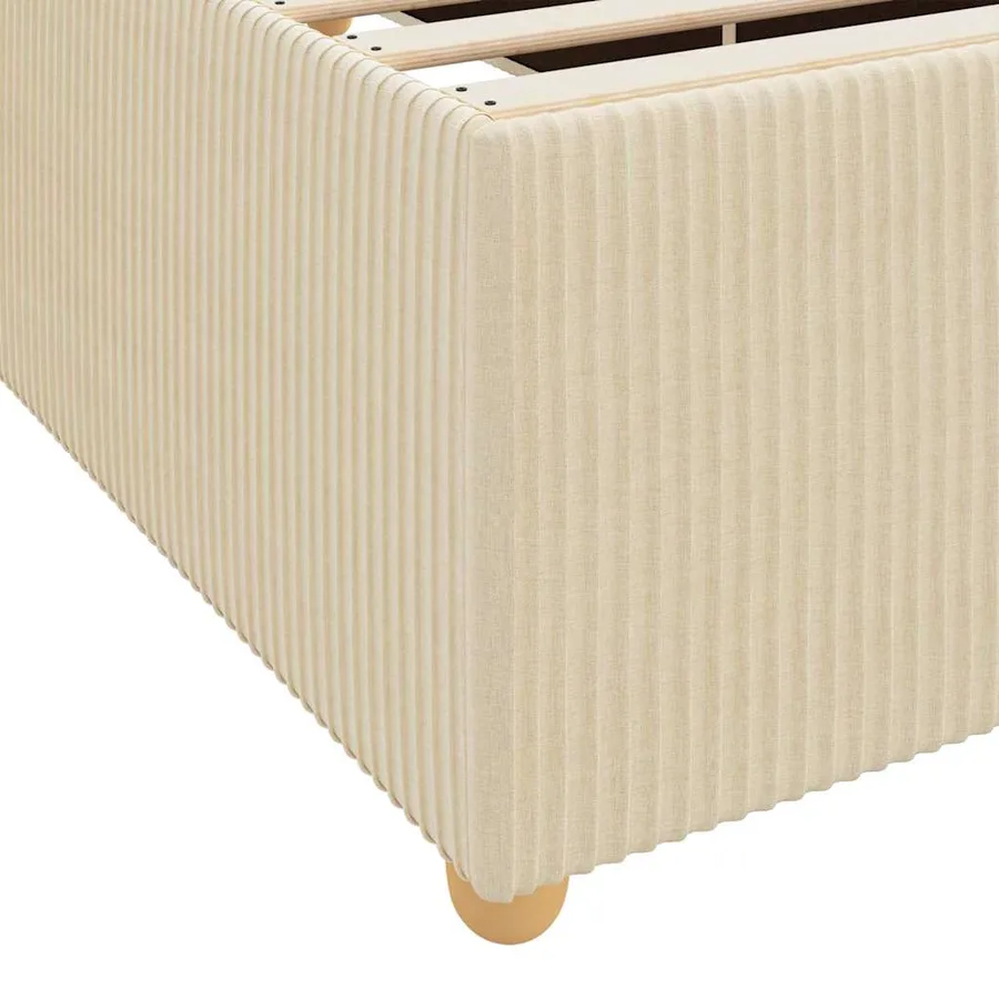 Cadre de lit avec matelas Crème 90 x 190 cm tissu - 8