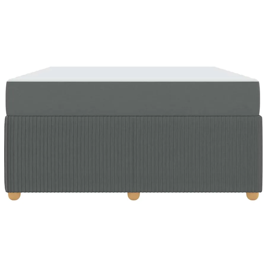 Cadre de lit avec matelas Gris foncé 140 x 200 cm tissu - 5
