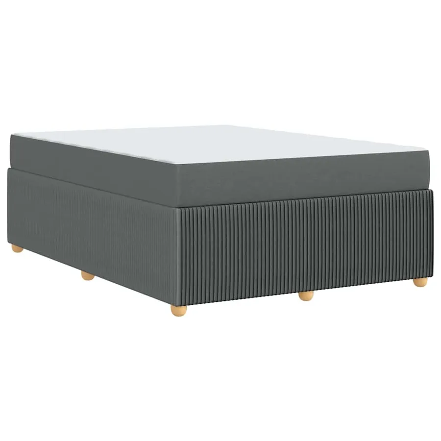 Cadre de lit avec matelas Gris foncé 140 x 200 cm tissu - 7