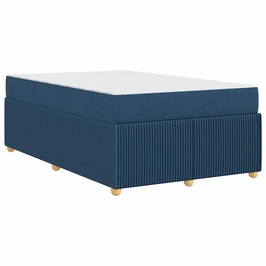 Cadre de lit avec matelas Bleu 120 x 200 cm tissu - 7