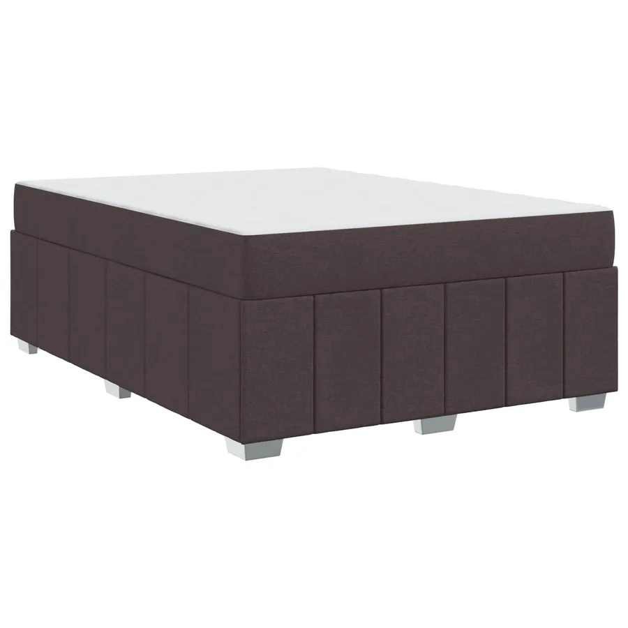 Cadre de lit avec matelas Marron foncé 140 x 200 cm tissu - 4