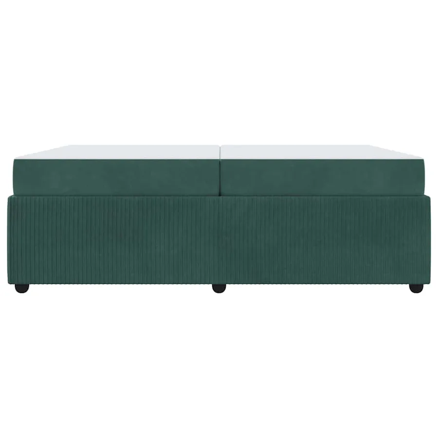 Cadre de lit avec matelas Vert foncé 200 x 200 cm tissu - 5