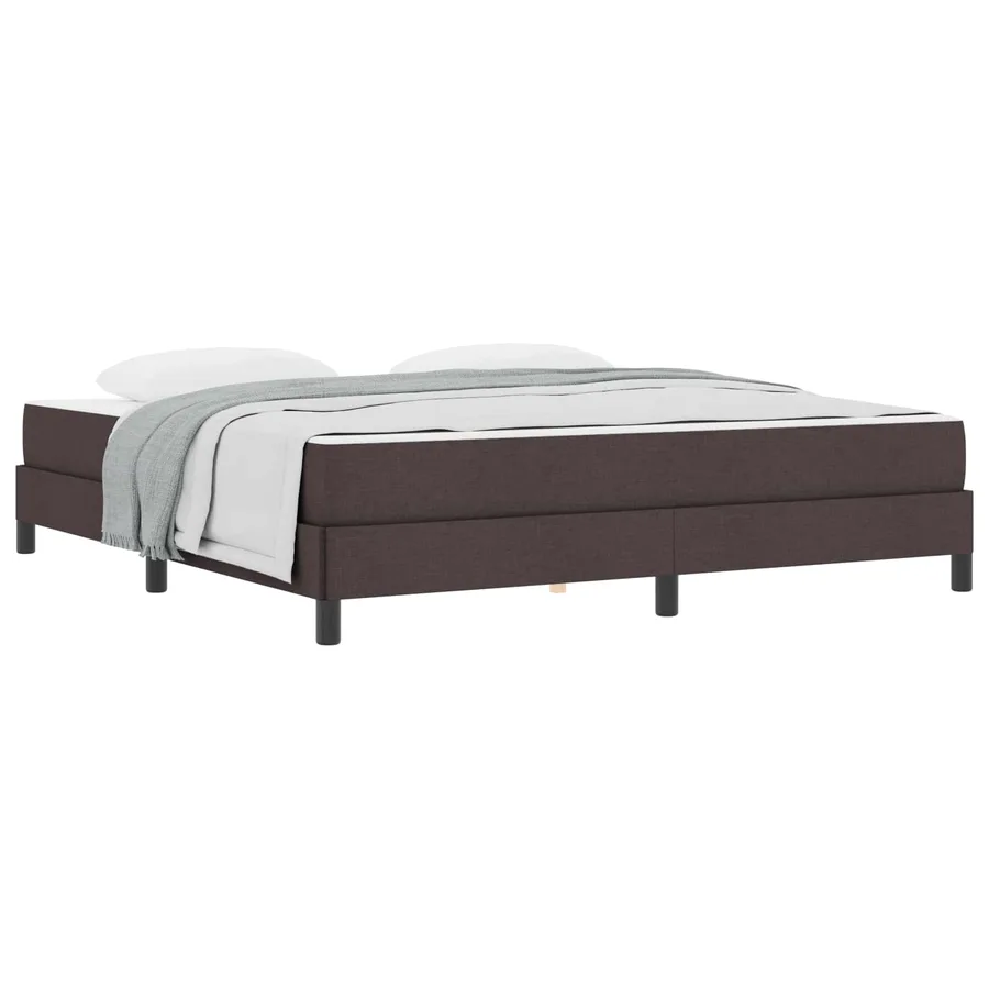Lit à ressorts avec matelas Marron foncé 180 x 200 cm tissu - 2