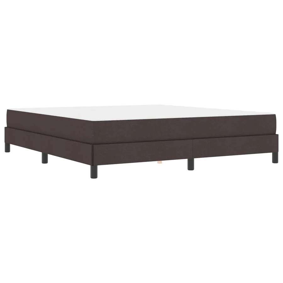 Lit à ressorts avec matelas Marron foncé 180 x 200 cm tissu - 4