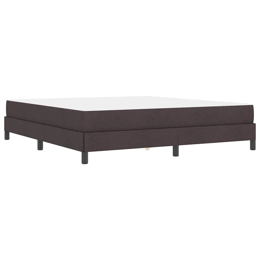 Lit à ressorts avec matelas Marron foncé 180 x 200 cm tissu - 9