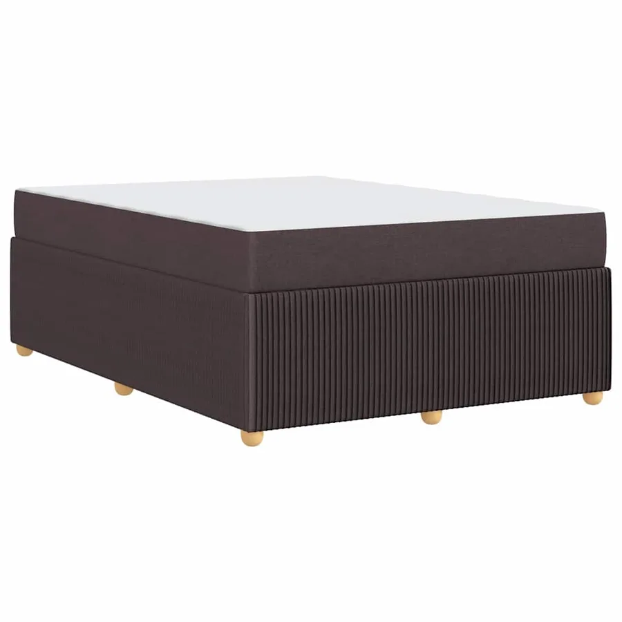 Cadre de lit avec matelas Marron foncé 160 x 200 cm tissu - 7