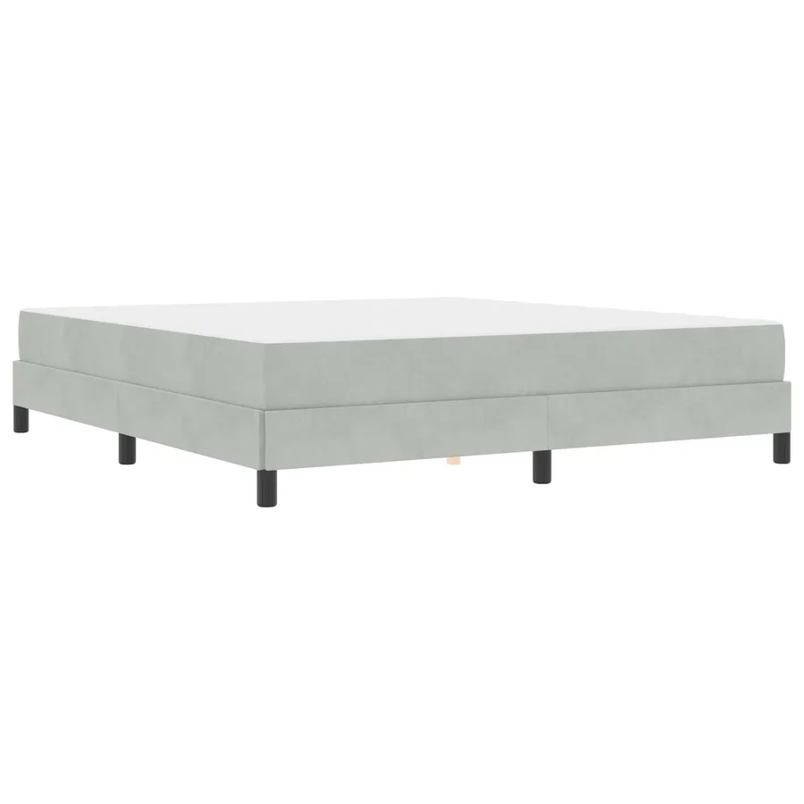 Lit à ressorts avec matelas Gris clair 180 x 200 cm tissu - 4