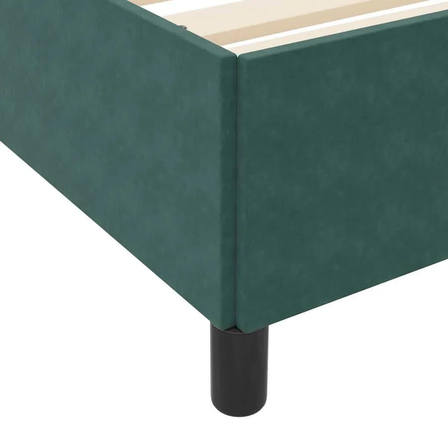 Cadre de lit avec matelas Vert foncé 100 x 200 cm tissu - 10