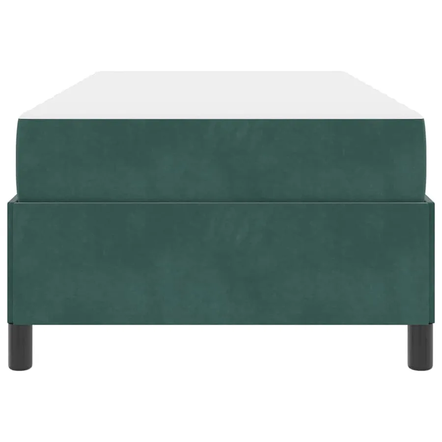 Cadre de lit avec matelas Vert foncé 100 x 200 cm tissu - 7