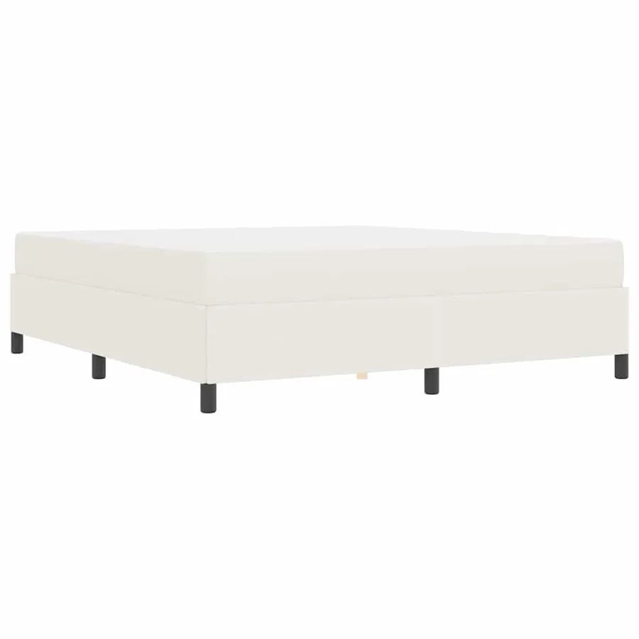 Cadre de lit avec matelas Crème 180 x 200 cm tissu - 7