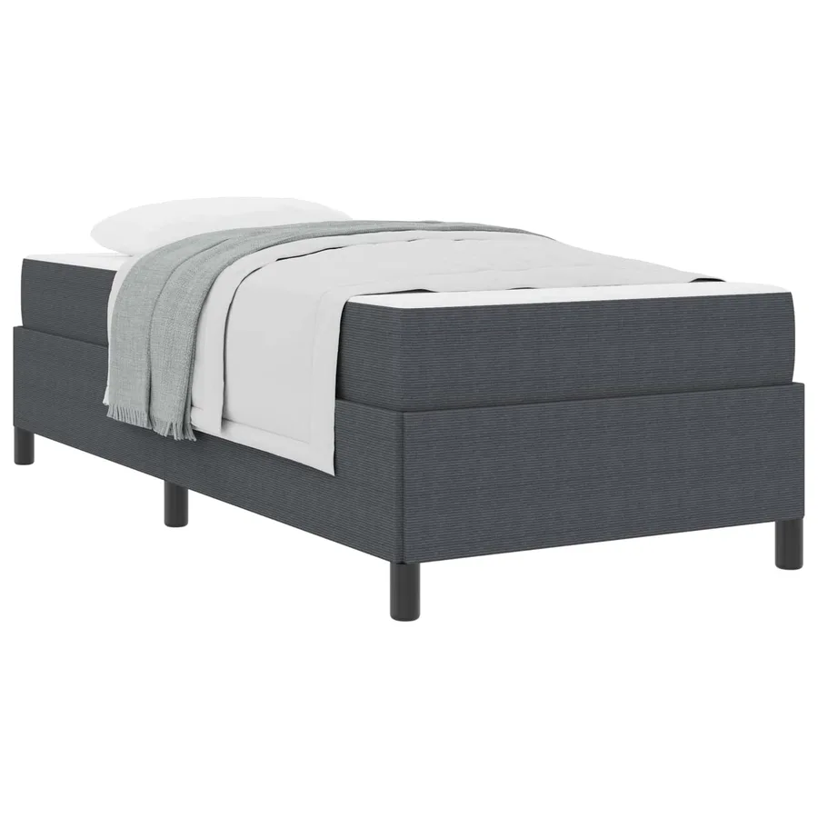 Cadre de lit avec matelas Gris foncé 80 x 200 cm tissu - 2