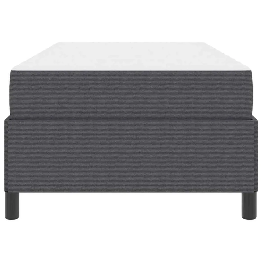 Cadre de lit avec matelas Gris foncé 80 x 200 cm tissu - 5