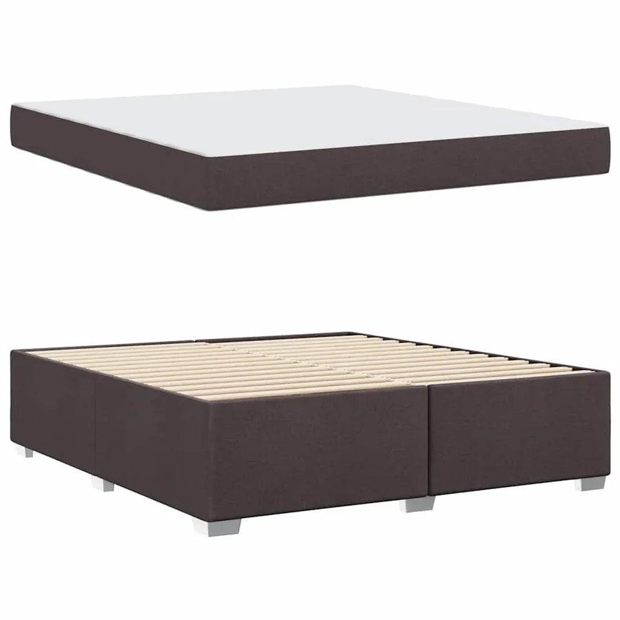 Cadre de lit avec matelas Marron foncé 180 x 200 cm tissu - 4