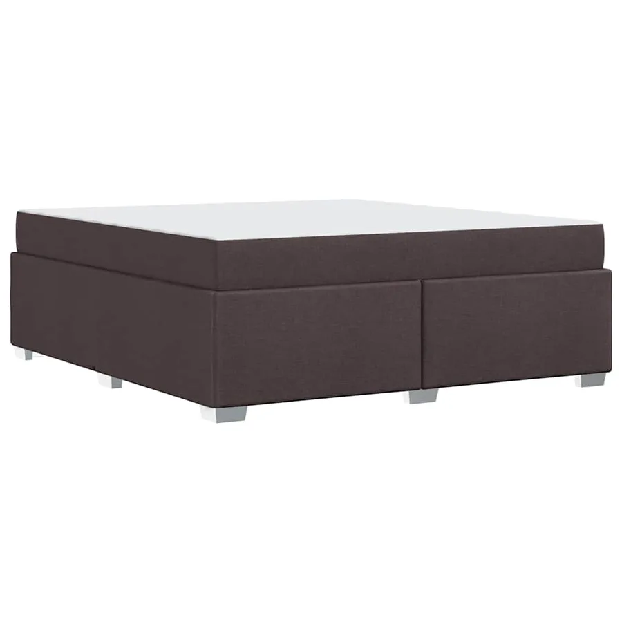 Cadre de lit avec matelas Marron foncé 180 x 200 cm tissu - 7
