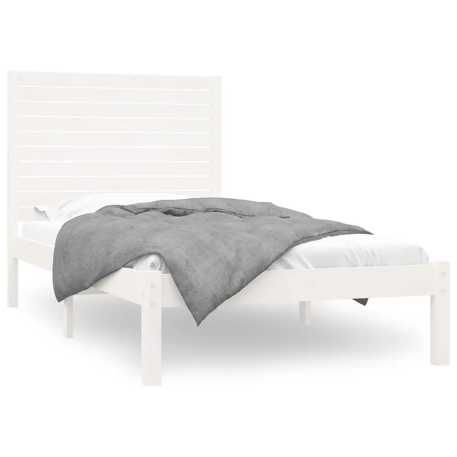 Cadre de lit sans matelas blanc 90x200 cm bois massif - 2