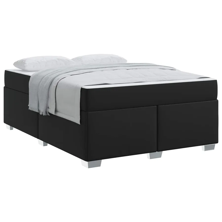 Cadre de lit avec matelas Noir 140 x 200 cm tissu - 2