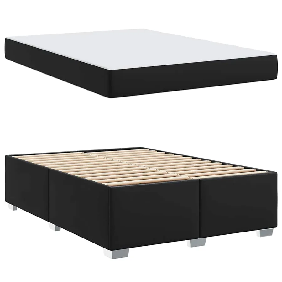 Cadre de lit avec matelas Noir 140 x 200 cm tissu - 4
