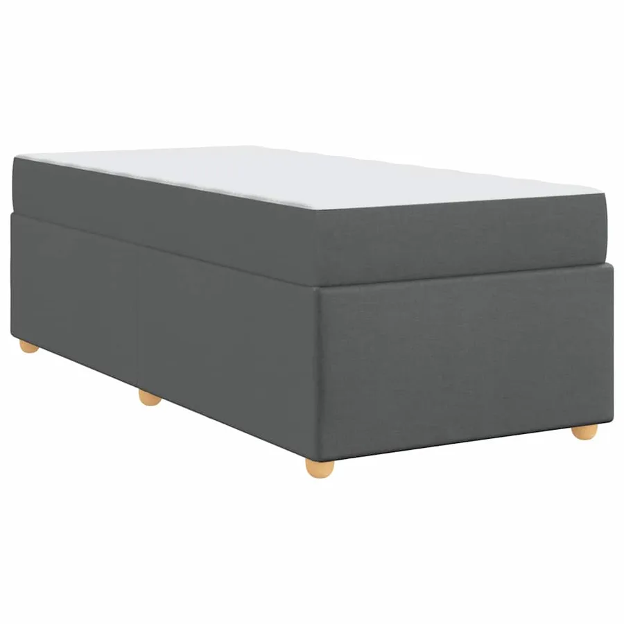 Cadre de lit avec matelas Gris foncé 80 x 200 cm tissu - 7