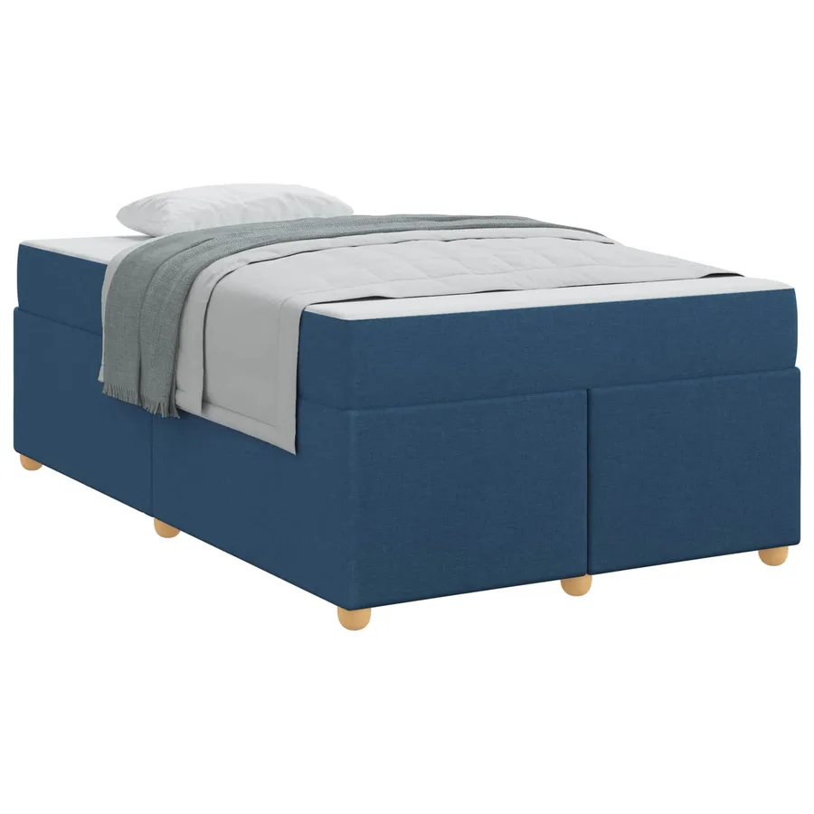 Cadre de lit avec matelas Bleu 120 x 190 cm tissu - 2