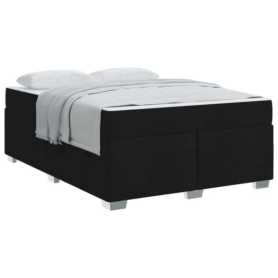 Cadre de lit avec matelas Noir 160 x 200 cm tissu - 3