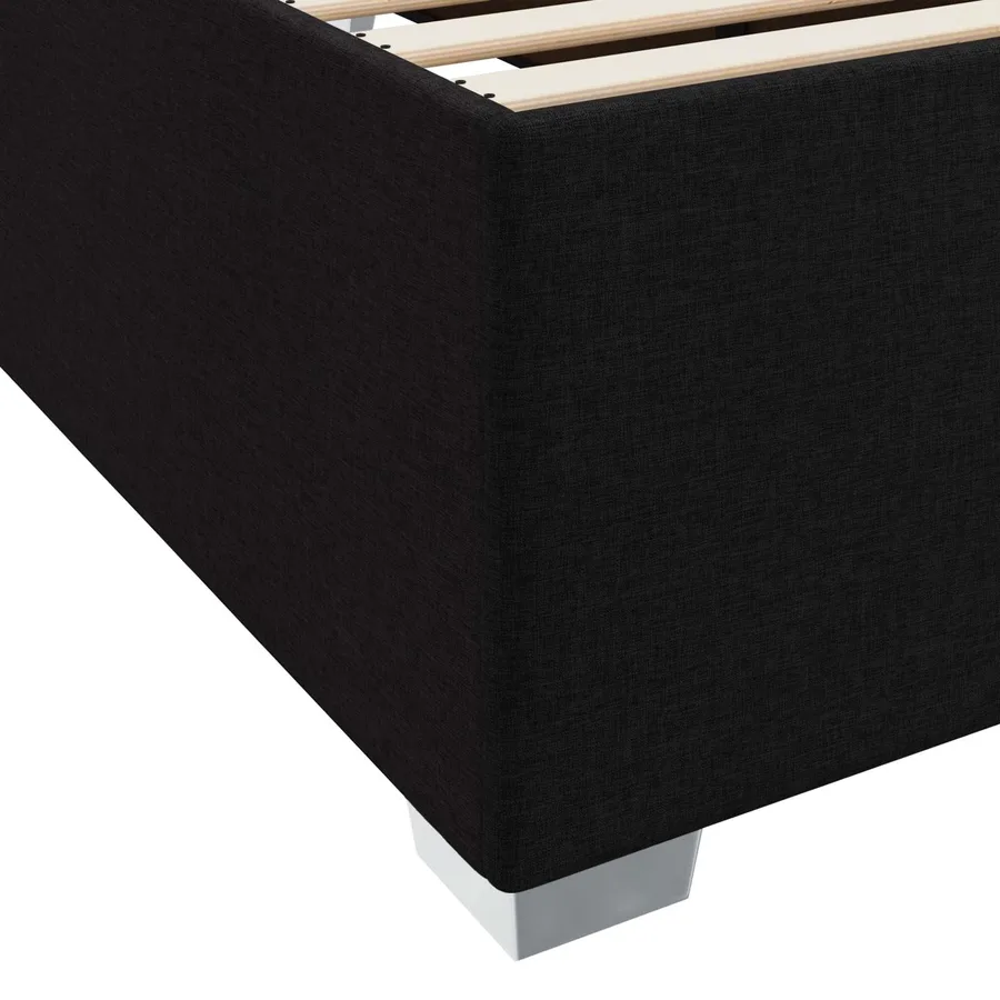 Cadre de lit avec matelas Noir 160 x 200 cm tissu - 9