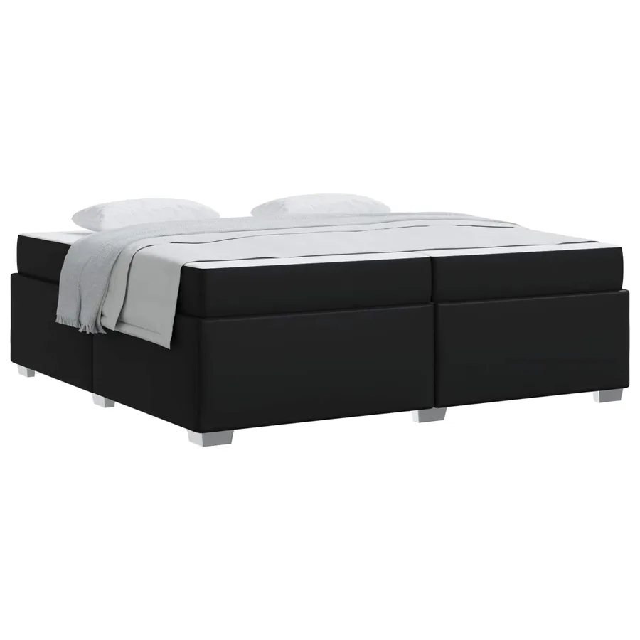 Cadre de lit avec matelas Noir 200 x 200 cm tissu - 2