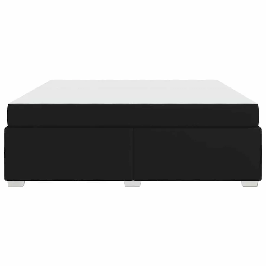 Cadre de lit avec matelas Noir 200 x 200 cm tissu - 6
