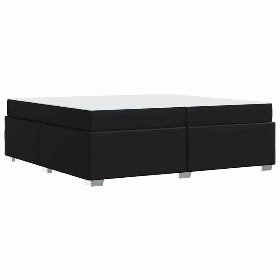 Cadre de lit avec matelas Noir 200 x 200 cm tissu - 7