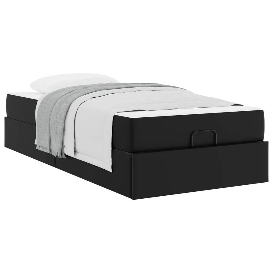 Cadre de lit avec matelas Autre 2 pcs Noir PVC - 3