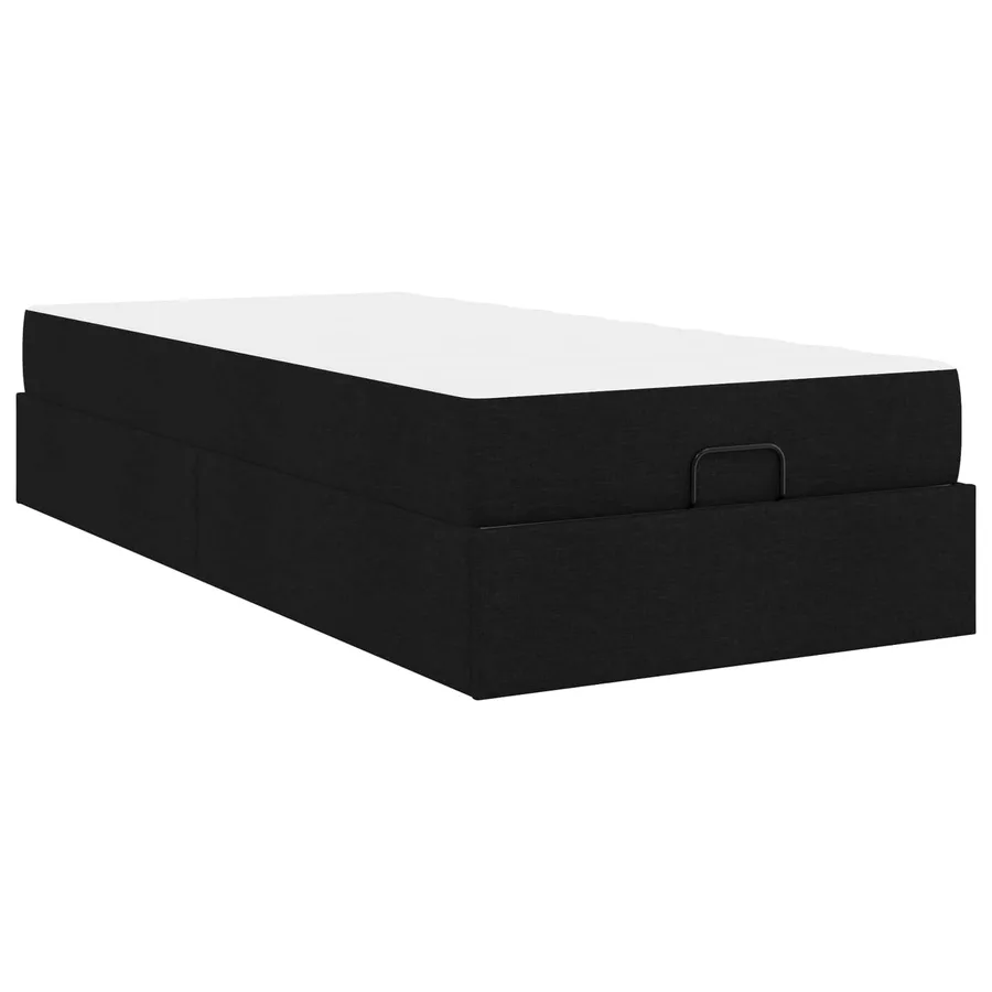 Cadre de lit avec matelas 2 pcs Noir tissu - 9