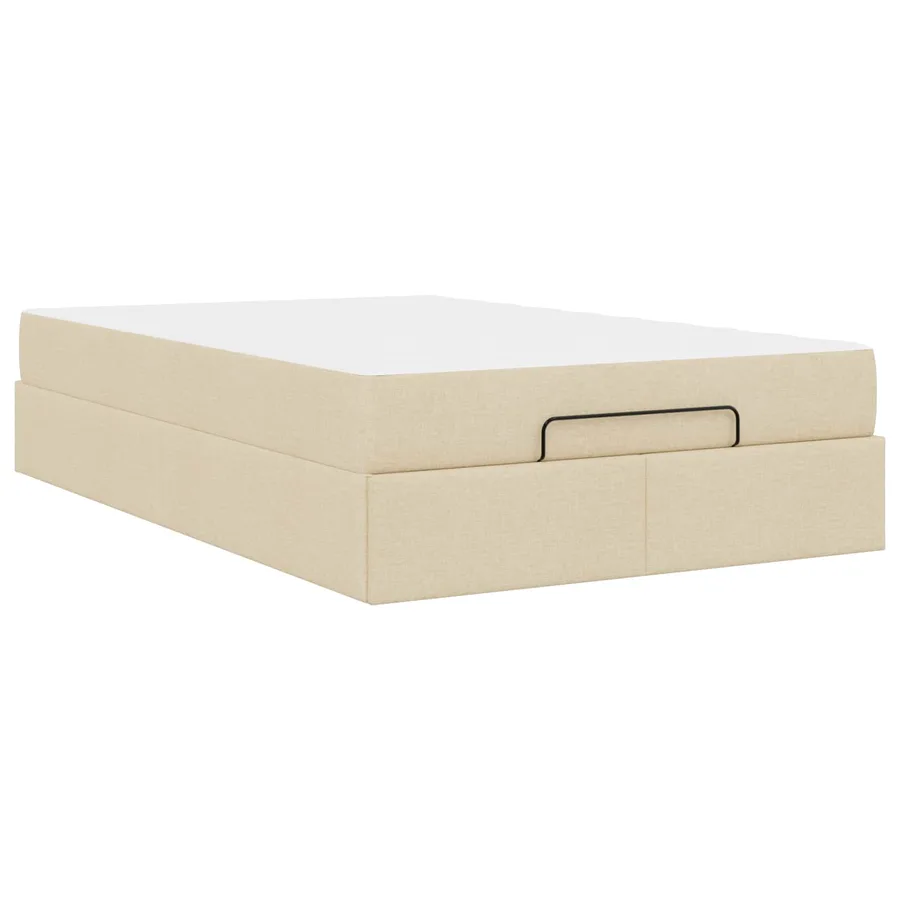 Cadre de lit avec matelas 2 pcs Crème tissu - 9