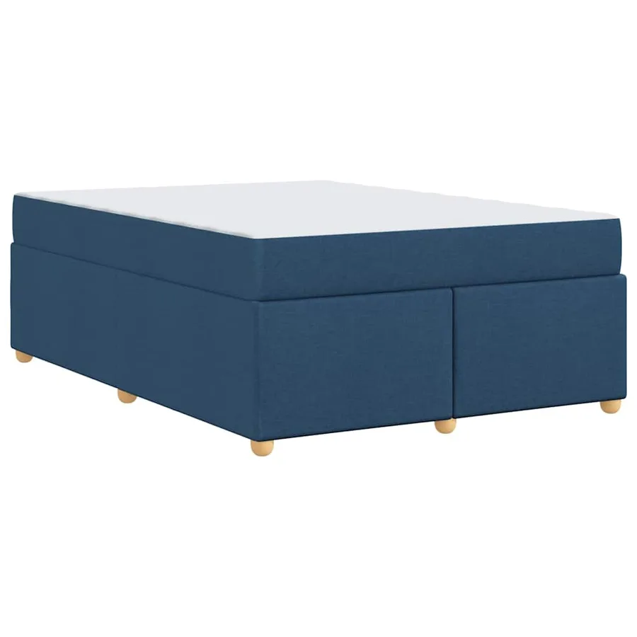 Cadre de lit avec matelas Bleu 140 x 200 cm tissu - 7
