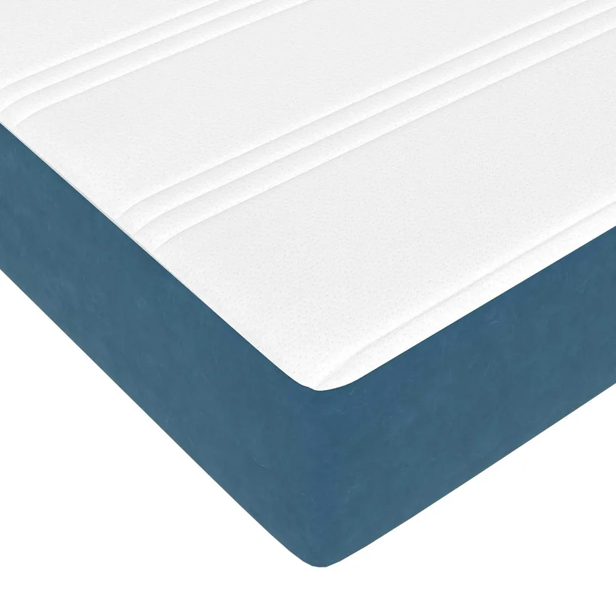 Cadre de lit avec matelas 2 pcs Bleu Velours - 10