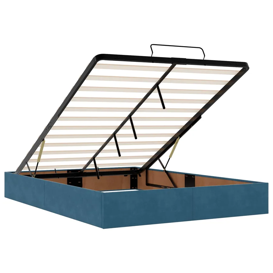 Cadre de lit avec matelas 2 pcs Bleu Velours - 11