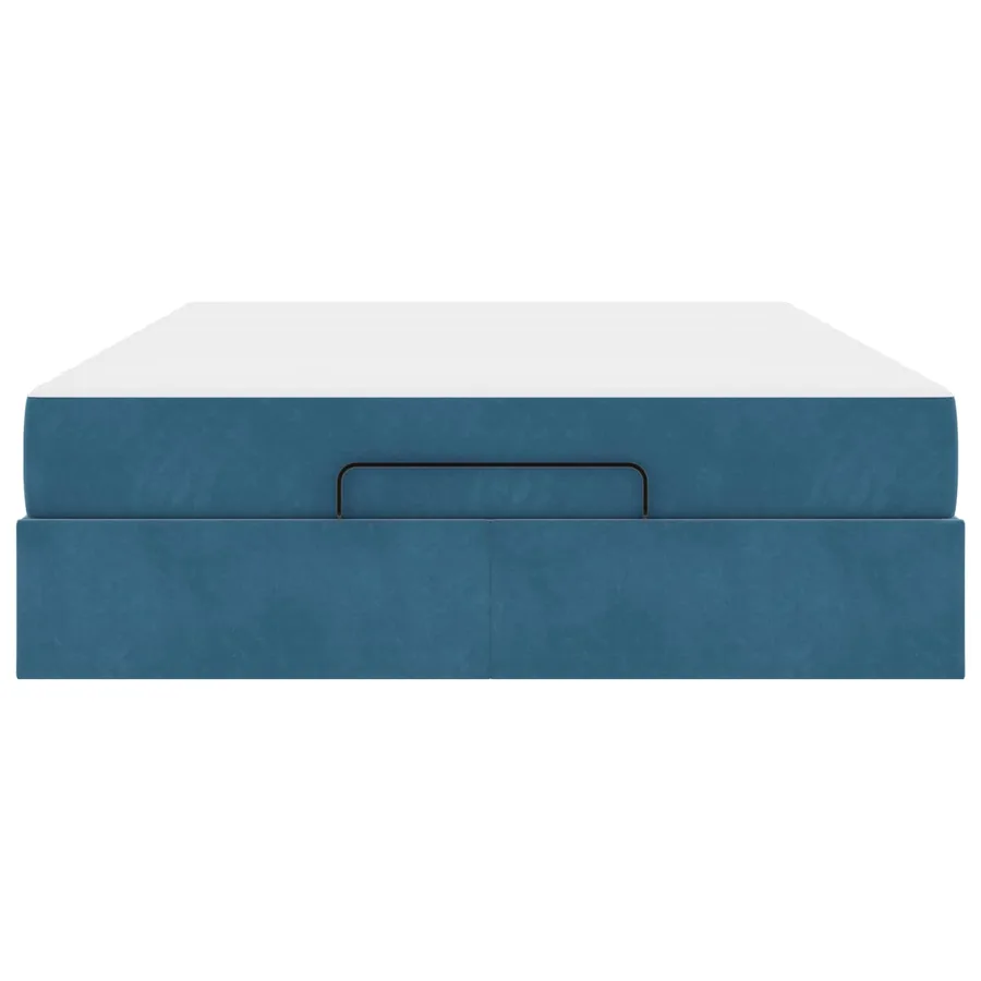 Cadre de lit avec matelas 2 pcs Bleu Velours - 6