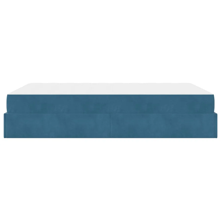 Cadre de lit avec matelas 2 pcs Bleu Velours - 7